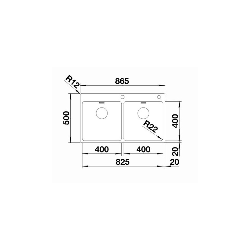 Sudoper BLANCO Andano 400/400-IF/A InFino INOX 18/10 s dalj. upr. PushControl (525249) - Slika 2