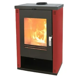 Kamin na drva Prity Verso Theia 9 kW, Kapacitet grijanja prostorije: 200 m³, Crvena (176-33166272/599)