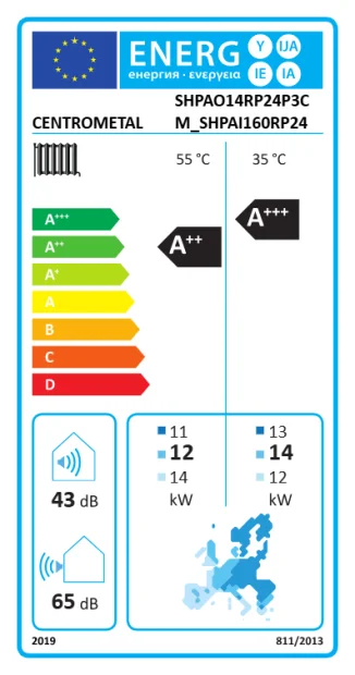 Dizalica topline Centrometal TOWER 250 14kW - R32, komplet bez regulacije SHPAO14RP24P3CM + TOWER25016CM 77003 - Slika 3