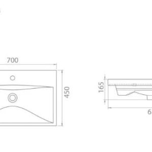 Umivaonik NORD Elite ugradbeni ELITE70 70x45 cm