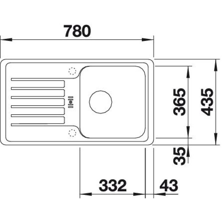 Sudoper BLANCO Silgranit Favos Mini Antracit 780x435 (518186)