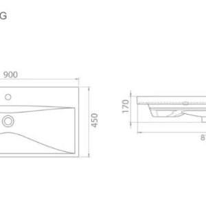 Umivaonik NORD Elite ugradbeni ELITE80 80x45 cm
