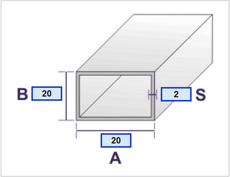 Aluminijska cijev kvadratna 20X20X2