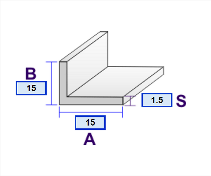 Aluminijski profil kutni 15X15X1.5