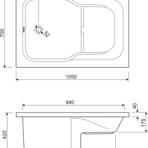 Aquaestil kada Dobra 105x70