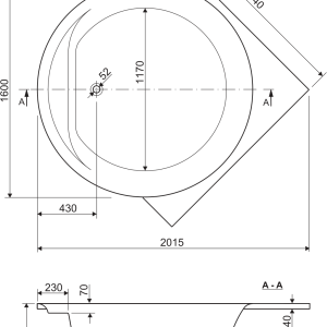 Aquaestil kada Soft line Fi Corner Ø160