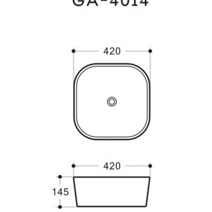 Umivaonik NORD Gala nasadni GA-4014 42x42x14,5 cm