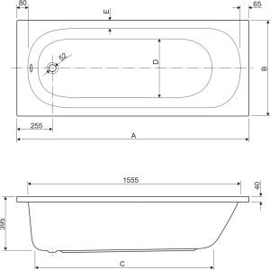 Aquaestil kada Hudson 170x75