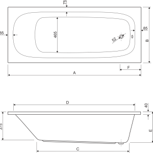 Aquaestil kada Korana 170x75