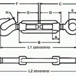Natezač DIN M12 oko/kuka pocinčani