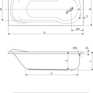 AQUAESTIL kada masažna Sava 170x80 Economic s oblogom
