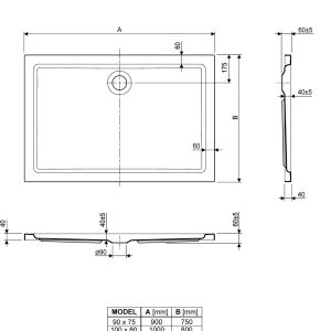 Aquaestil tuš kada Premium Line Siena 90x75