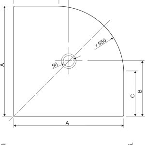 Aquaestil tuš kada Royal line Tempo polukružna 90x90