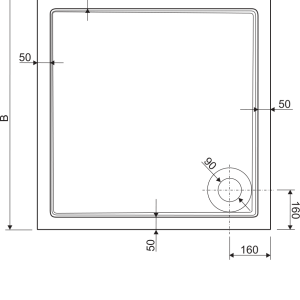 Aquaestil tuš kada Royal line Teso 80x80